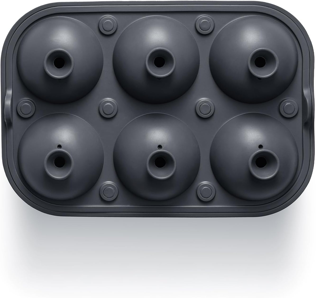 Ice Cube Molds – Large Silicone Ice & Sphere Mold Combo with Built-In Easy-Fill Funnel 2-Inch round & Square Whiskey Ice Molds for Cocktails & Bourbon (Charcoal)