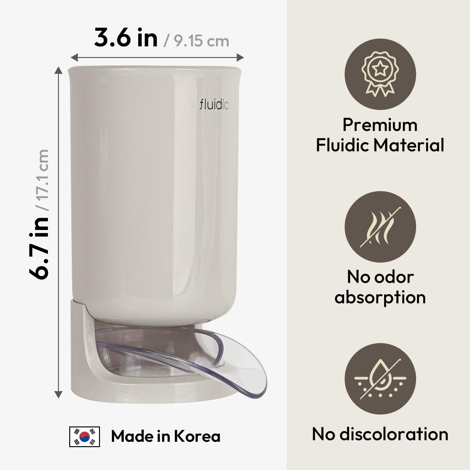 Self-Draining Utensil Drying Holder - Beige | Small Utensil Cutlery Flatware Silverware Holder Drainer Cup for Kitchen Counter