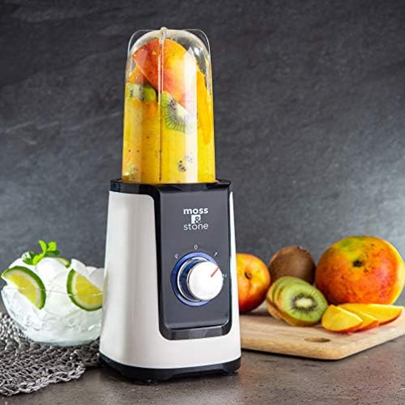 Personal Smoothie Blender, Single Serve Blender for Shakes & Protein, 17Oz Blend Cup & 10Oz Grind Cup, Compact Mini Design for Home, Office, Gym & Travel