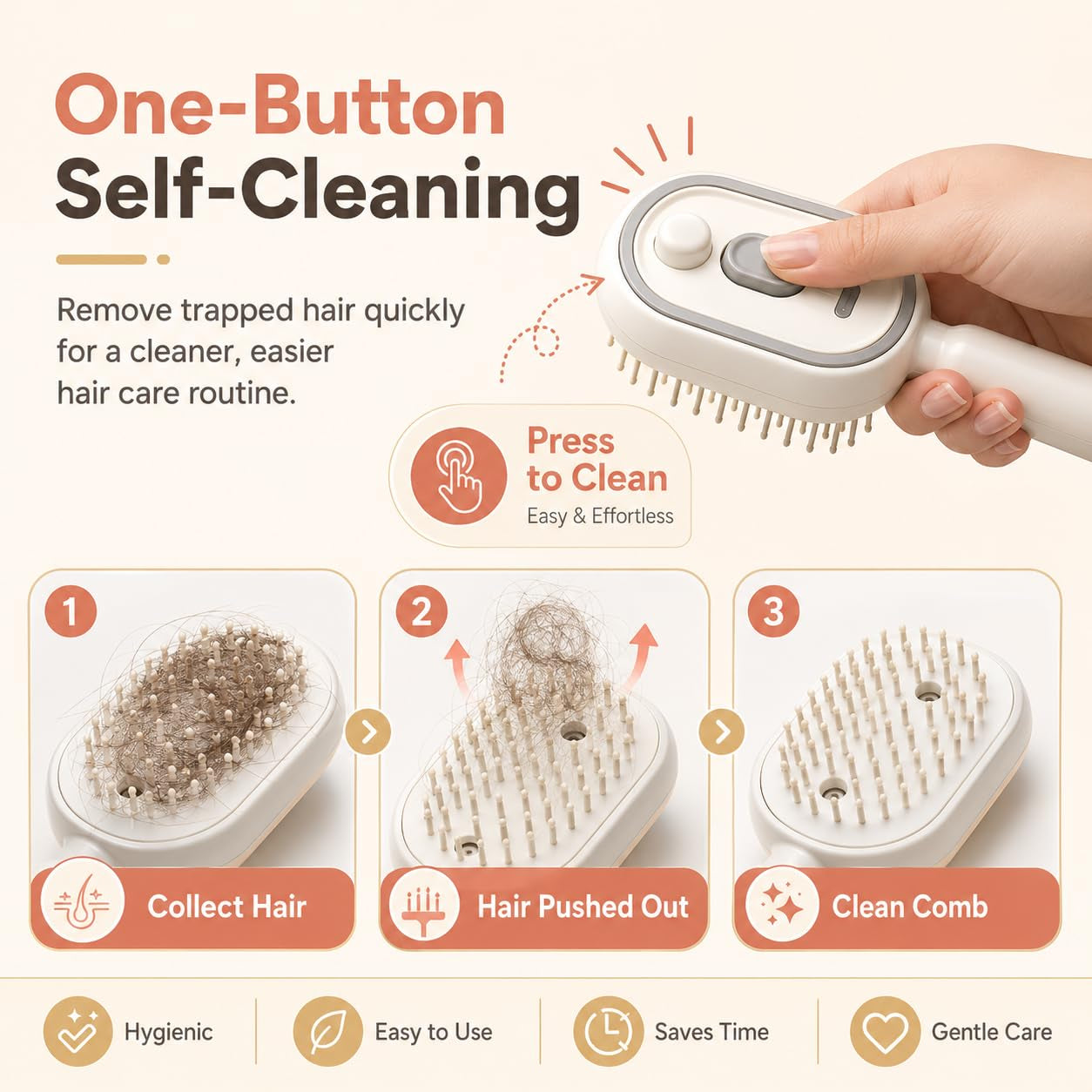 2026 New Electric Steam Brush for Hair, Upgrade Rechargeable 3 in 1 Self Cleaning Hair Brush with Water Spray, Electric Spray Air Cushion Massage Comb for Long Short Hairs Frizz Control (Purple)